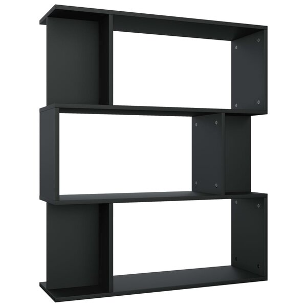 vidaXL Bibliothèque/Cloison Noir 80x24x96 cm cm Bois d'ingénierie