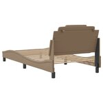 vidaXL Cadre de lit avec lumières LED cappuccino 100x200 cm similicuir