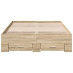 vidaXL Cadre de lit Chêne Sonoma 140x200 cm Bois reconstitué