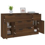 vidaXL Ensemble de buffets 3 Pièces Chêne marron Bois d'ingénierie