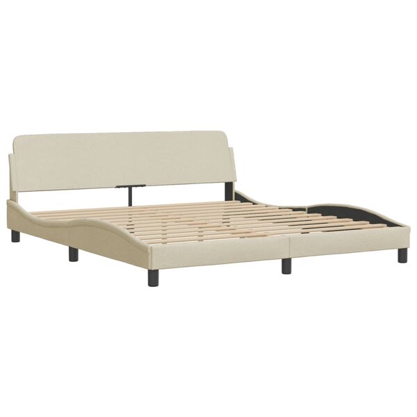 vidaXL Cadre de lit sans matelas crème 160x200 cm tissu