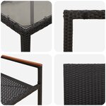 Ensemble salle à manger jardin 9 pièces vidaXL Noir Poly Rotin