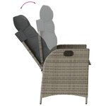vidaXL Ensemble à manger de jardin 3 Pièces coussins gris résine tressée
