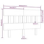 vidaXL Tête de lit Gris 183 5x3x81 cm Bois massif de pin