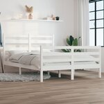 vidaXL Cadre de lit sans matelas bois de pin massif 120x200 cm blanc