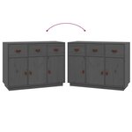 vidaXL Buffet Gris 100x40x75 cm Bois massif de pin