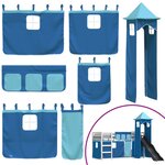 vidaXL Lit superposé sans matelas avec toboggan et rideaux 90x200 cm