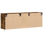vidaXL Meuble TV mural avec lumières LED chêne fumé 130x31x45 cm
