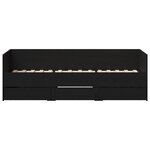 vidaXL Lit de jour Chêne noir Bois d'ingénierie 90 x 190 cm Durable