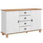 vidaXL Buffet 'ASKIM'Blanc 133.5x40x79 cm Bois massif pin
