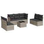 vidaXL Salon de jardin 8 Pièces avec coussins gris clair résine tressée