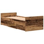 vidaXL Lit sans Matelas Bois Vieilli 75x190 cm Bois d'ingénierie