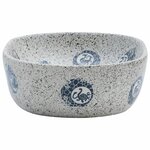 vidaXL Vasque à poser gris et bleu ovale 47x33x13 cm céramique