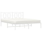 vidaXL Cadre de lit métal sans matelas et tête de lit blanc 150x200 cm