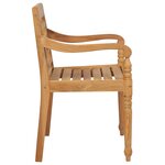 vidaXL Chaises Batavia lot de 2 et coussins beige Bois de teck massif