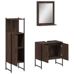 vidaXL Ensemble d'armoires de salle de bain 3 Pièces chêne marron