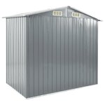 vidaXL Abri de jardin avec étagère Gris 205x130x183 cm Fer