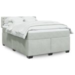 vidaXL Sommier à lattes de lit et matelas Gris clair 160x200cm Velours