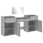 vidaXL Ensemble de coiffeuse 4 Pièces sonoma gris bois d'ingénierie