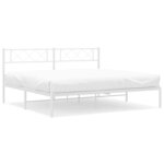 vidaXL Cadre de lit métal sans matelas et tête de lit blanc 193x203 cm