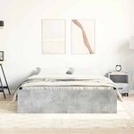 vidaXL Cadre de lit sans matelas gris béton 135x190 cm