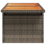 vidaXL Table de jardin gris 100x55x73 cm résine tressée et bois acacia