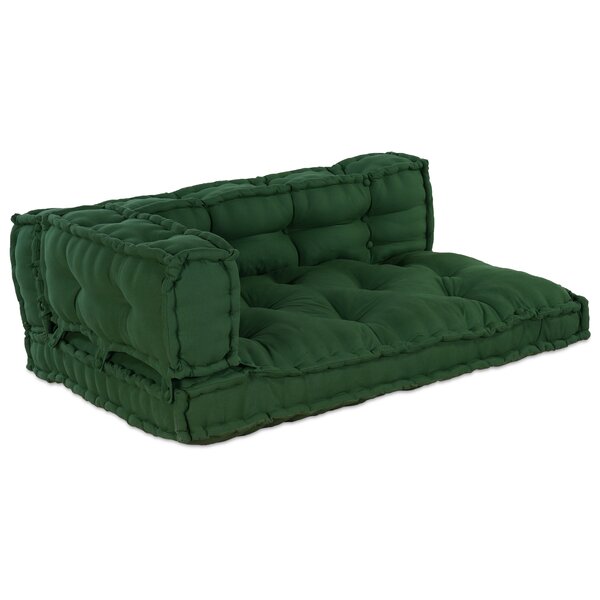 Coussin de sofa palette vidaXL avec accoudoirs et dossier en tissu vert