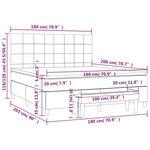 vidaXL Sommier à lattes de lit avec matelas Taupe 180x200 cm Tissu