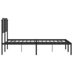 vidaXL Cadre de lit métal avec tête de lit noir 135x190 cm