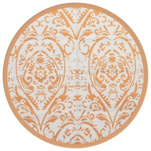 vidaXL Tapis d'extérieur orange et blanc Ø120 cm PP