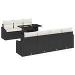 vidaXL Ensemble de canapé de jardin 8 pièces avec coussins Noir Poly Rattan