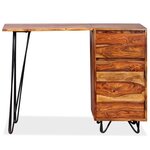 vidaXL Bureau avec 1 tiroir et 1 armoire Bois massif