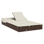 vidaXL Transat 2 places avec toit pliable marron 213x118x97 cm