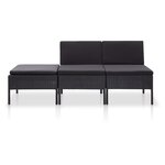 Salon de jardin meuble d'extérieur ensemble de mobilier 3 pièces avec coussins résine tressée noir 02_0016007
