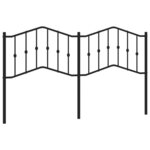 vidaXL Tête de lit métal noir 180 cm