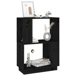 vidaXL Bibliothèque/Séparateur de pièce Noir 51x25x70 cm Pin solide
