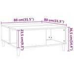 vidaXL Table basse sonoma gris 80x80x36 5 cm bois d'ingénierie