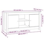 vidaXL Meuble TV 103x36 5x52 cm Bois de pin massif