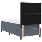 lit à ressort vidaXL avec matelas et LED gris foncé 90x200 cm en velours