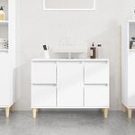 vidaXL Meuble d'évier blanc 80x33x60 cm bois d'ingénierie