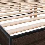 vidaXL Cadre de lit chêne marron 160x200 cm bois d'ingénierie et métal
