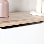 Commode 3 tiroirs - chêne et blanc mat - Pieds en massif - Scandinave 80 cm - VANKKA