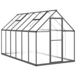 vidaXL Serre avec cadre de base anthracite 334x169x195 cm aluminium