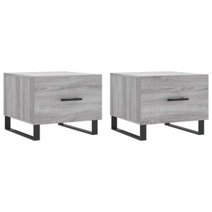 vidaXL Tables basses 2 Pièces sonoma gris 50x50x40 cm bois d'ingénierie