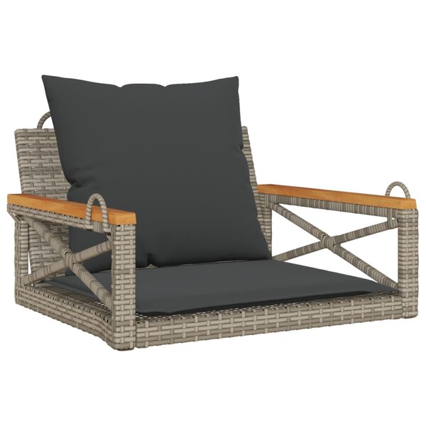 vidaXL Balancelle avec coussins gris 63x62x40 cm résine tressée
