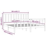 vidaXL Cadre de lit Gris Bois massif 200x200 cm