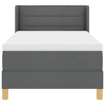 Lit à ressorts vidaXL avec matelas Gris foncé 90x190 cm Tissu