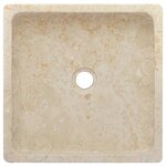 vidaXL Lavabo Crème 40x40x10 cm Marbre