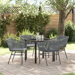 vidaXL Ensemble de 3 Gris Rattan PE 4 Places