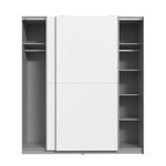 Armoire 2 portes coulissantes - Panneaux de particules - Blanc - 170 3 x 61 2 x 190 5 cm - ULOS